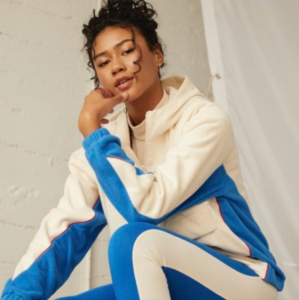 Adidas Originals Retro Luxe 2pc Set (Hoodie + Leggings) Bluebird Wonder White M